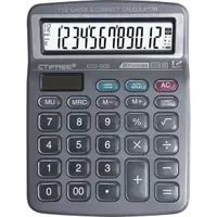 CTIFREE ECO-002 fekete számológép, 138x178mm, 12 számjegy, dual power, 2 év garancia