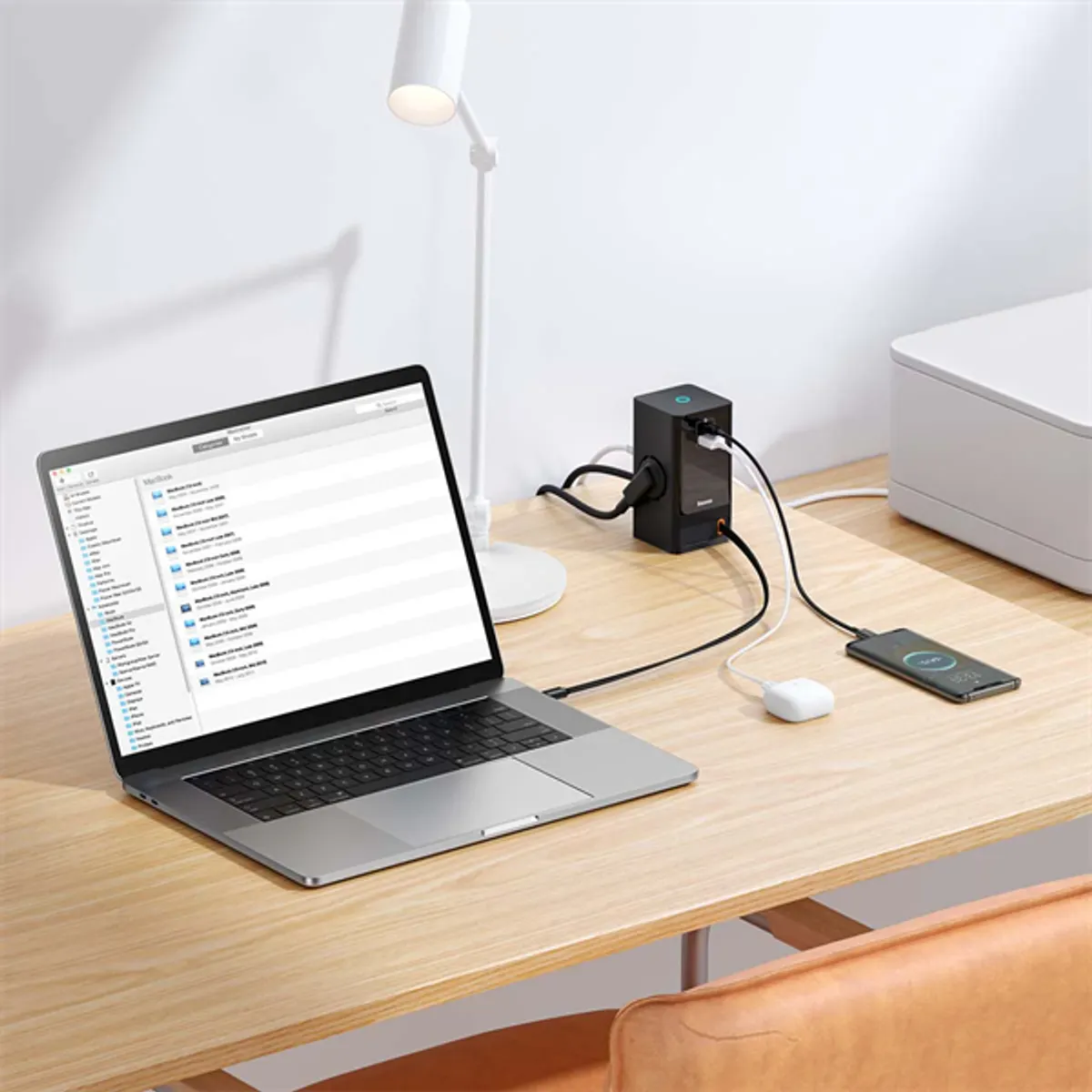 Baseus PSLR000301 PowerCombo 65W fekete hálózati töltő és elosztó #7