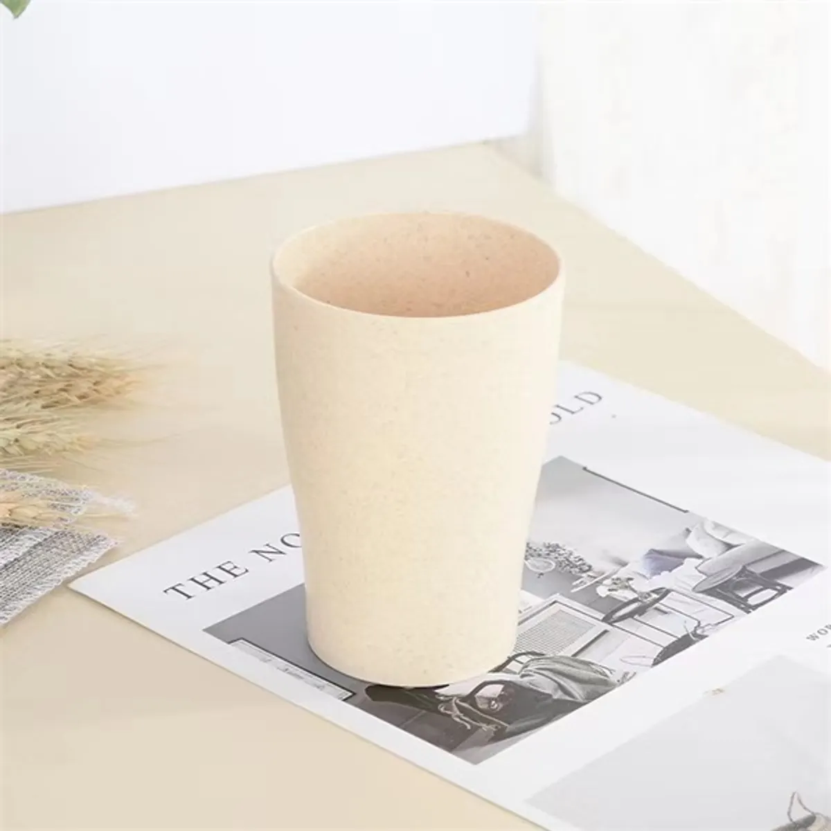 TOO KT-107 4db-os vegyes színekben 300ml búzaszalma műanyag pohár #3