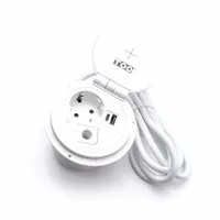 TOO GPS-104-1W IP20,1x 2P+F,USB-A,Type-C,Qi- töltés,kábelkiv., fehér asztalba süllyeszthető elosztó #5
