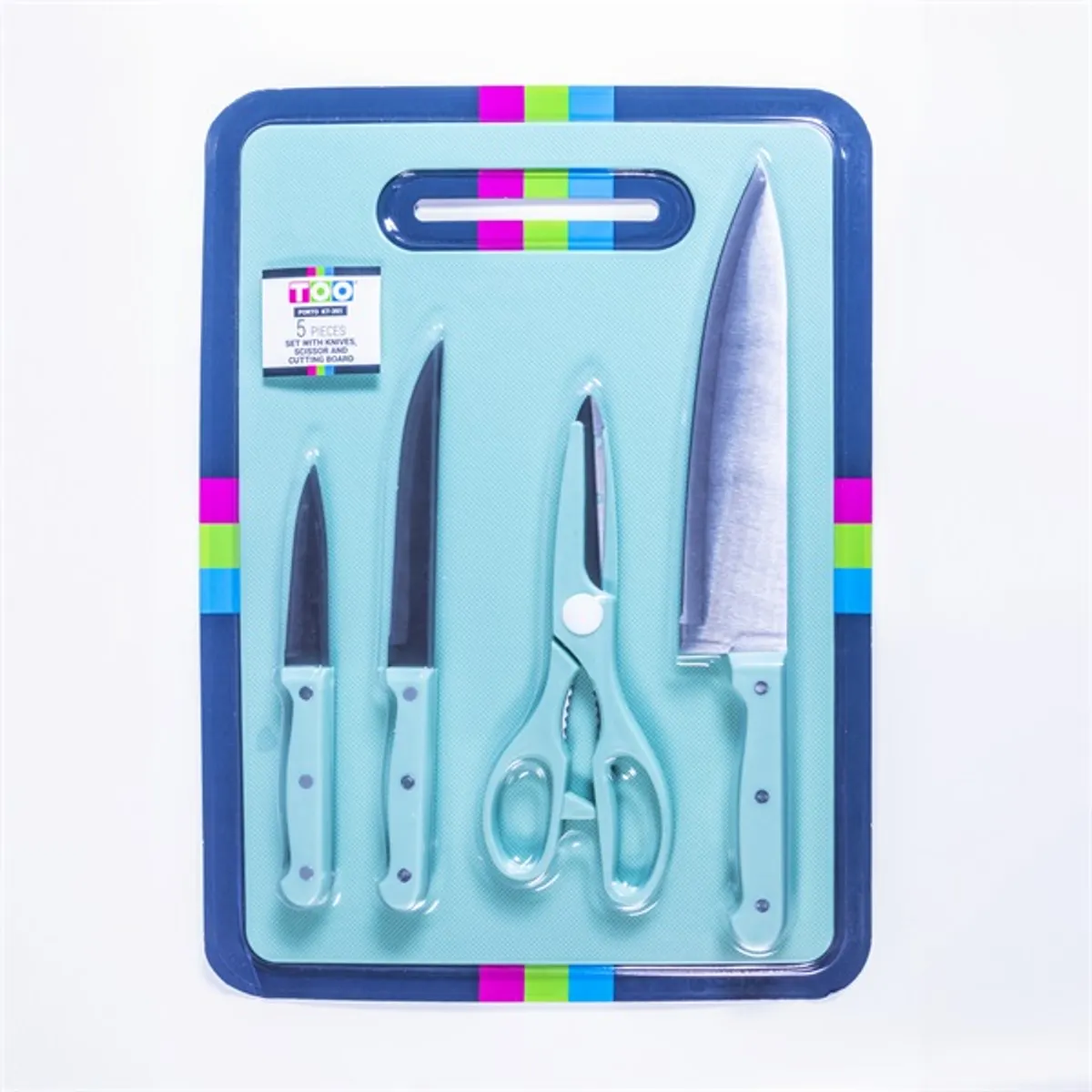 TOO KT-391 PORTO kés-, olló- és vágódeszkával 5 részes készlet #1