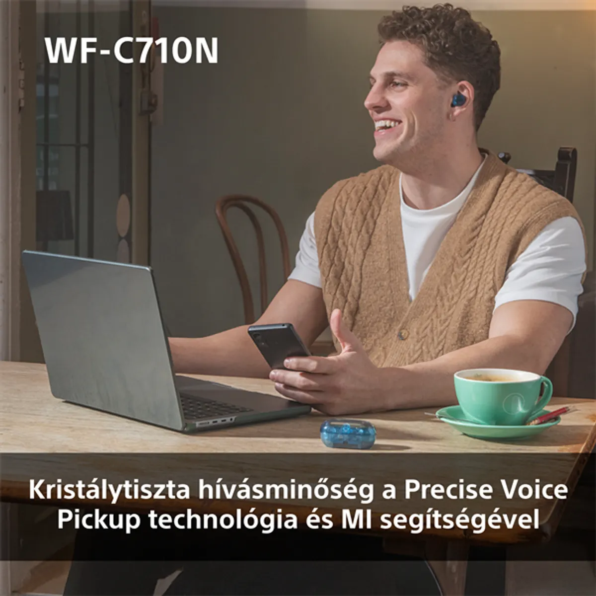 Sony WFC710 True Wireless Bluetooth zajszűrős rózsaszín fülhallgató #10
