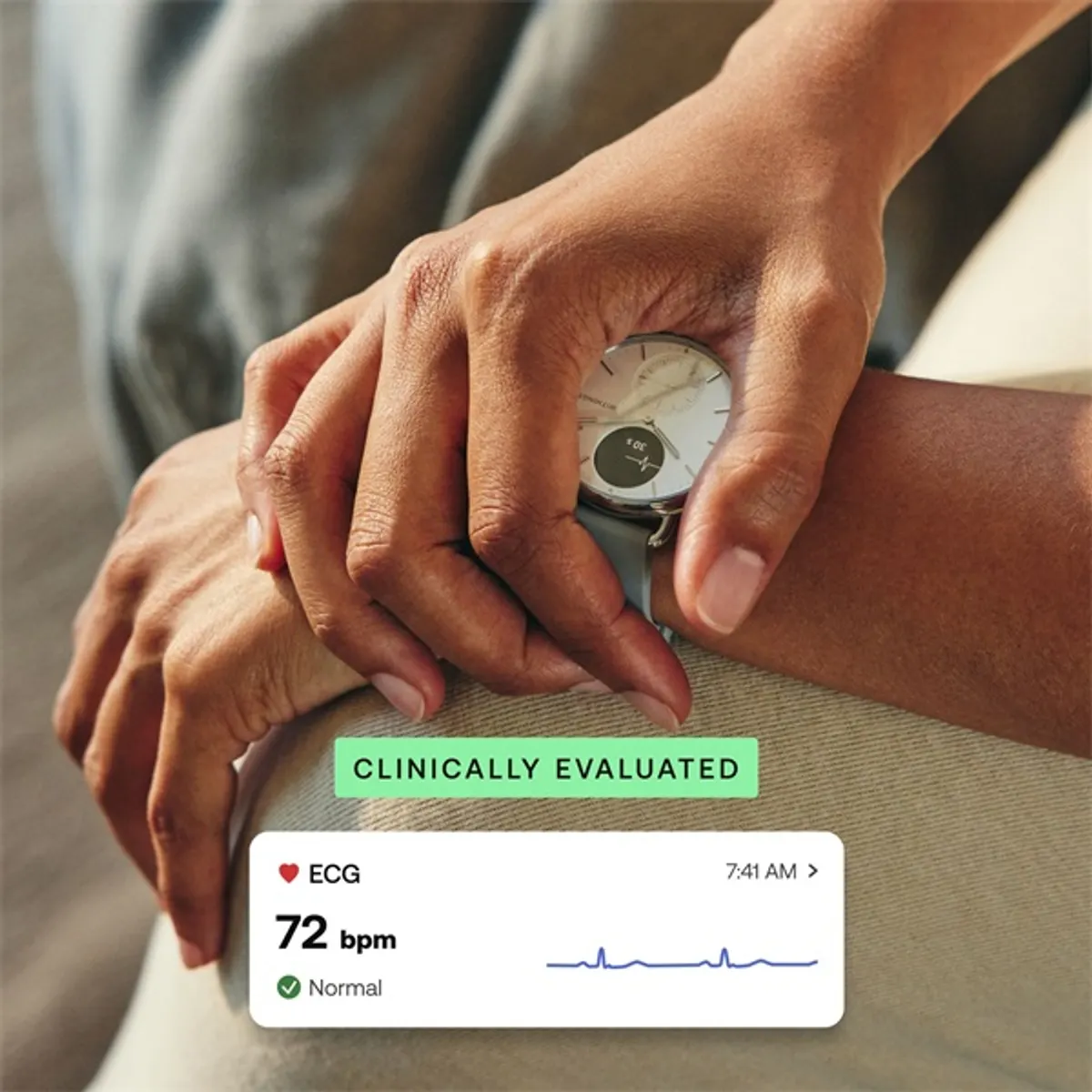 Withings HWA10-model 2 ScanWatch 2 38mm fehér okosóra #6