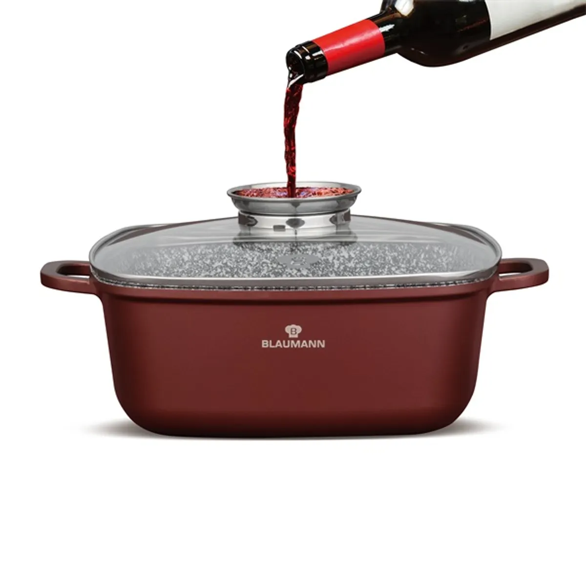 Blaumann BL-4093 5,4L Cerastone Collection 26 cm-es négyzet alakú edény fedővel #2