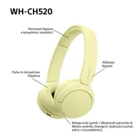 Sony WH-CH520 Bluetooth sárga fejhallgató #8