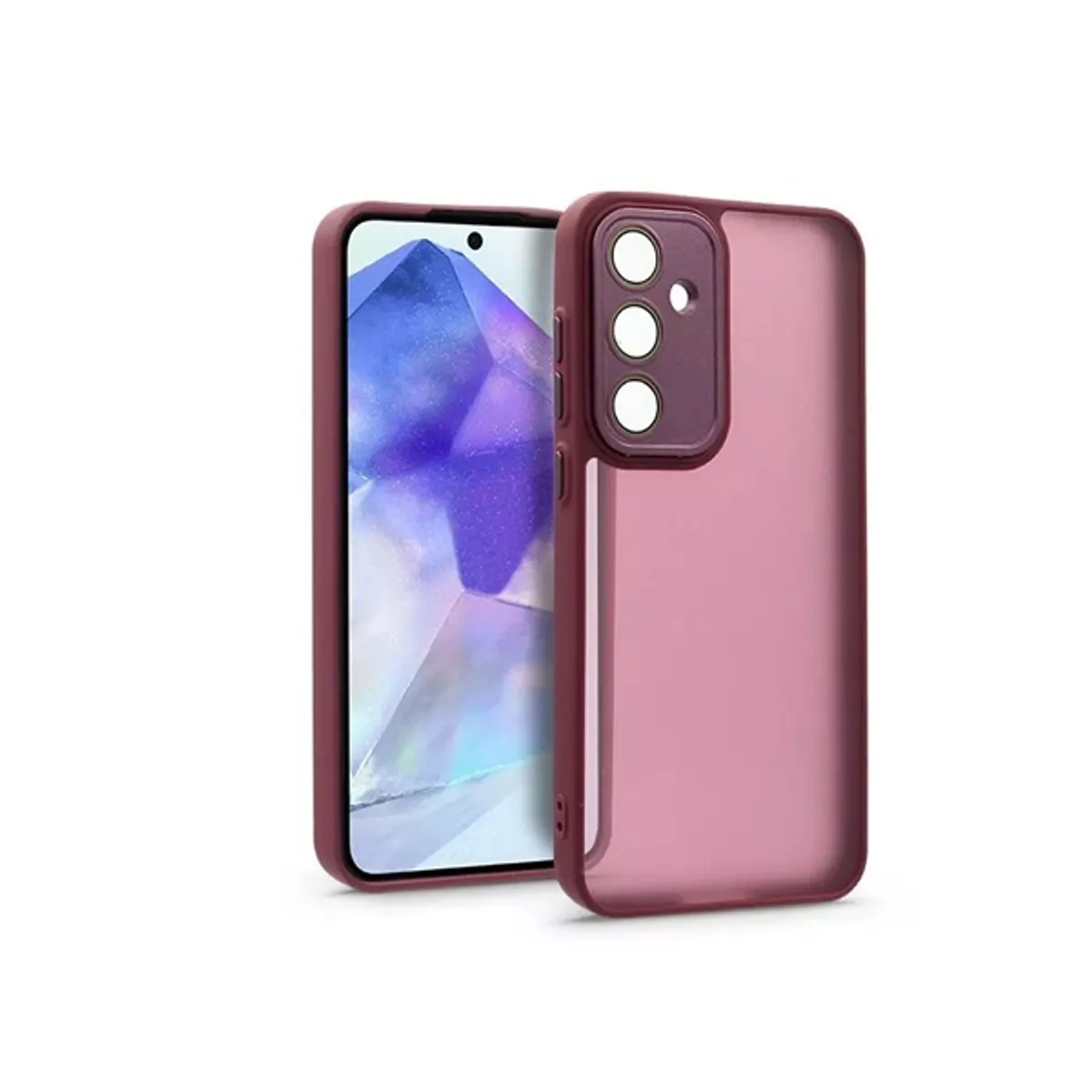 Haffner HF268120 Samsung Galaxy A55 Variete bíbor hátlap kameravédő peremmel, lencsevédő üveggel #1