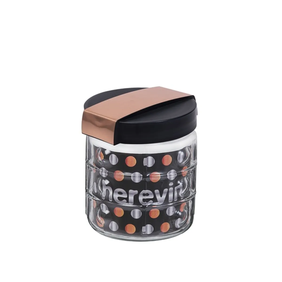 IRIS üveg fűszertartó 1.000ml rózsarany-fekete 190901-004 #1