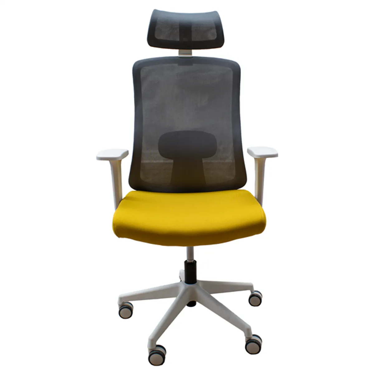 IRISOffice Aurora sárga/szürke ergonómikus, szövet-hálós irodai forgószék fej és háttámasszal #2