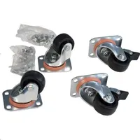 Legrand tömör fém görgő készlet 2 zárható és 2 elforduló kerékkel rackszekrényhez, kábelbevezetővel, Evoline #1