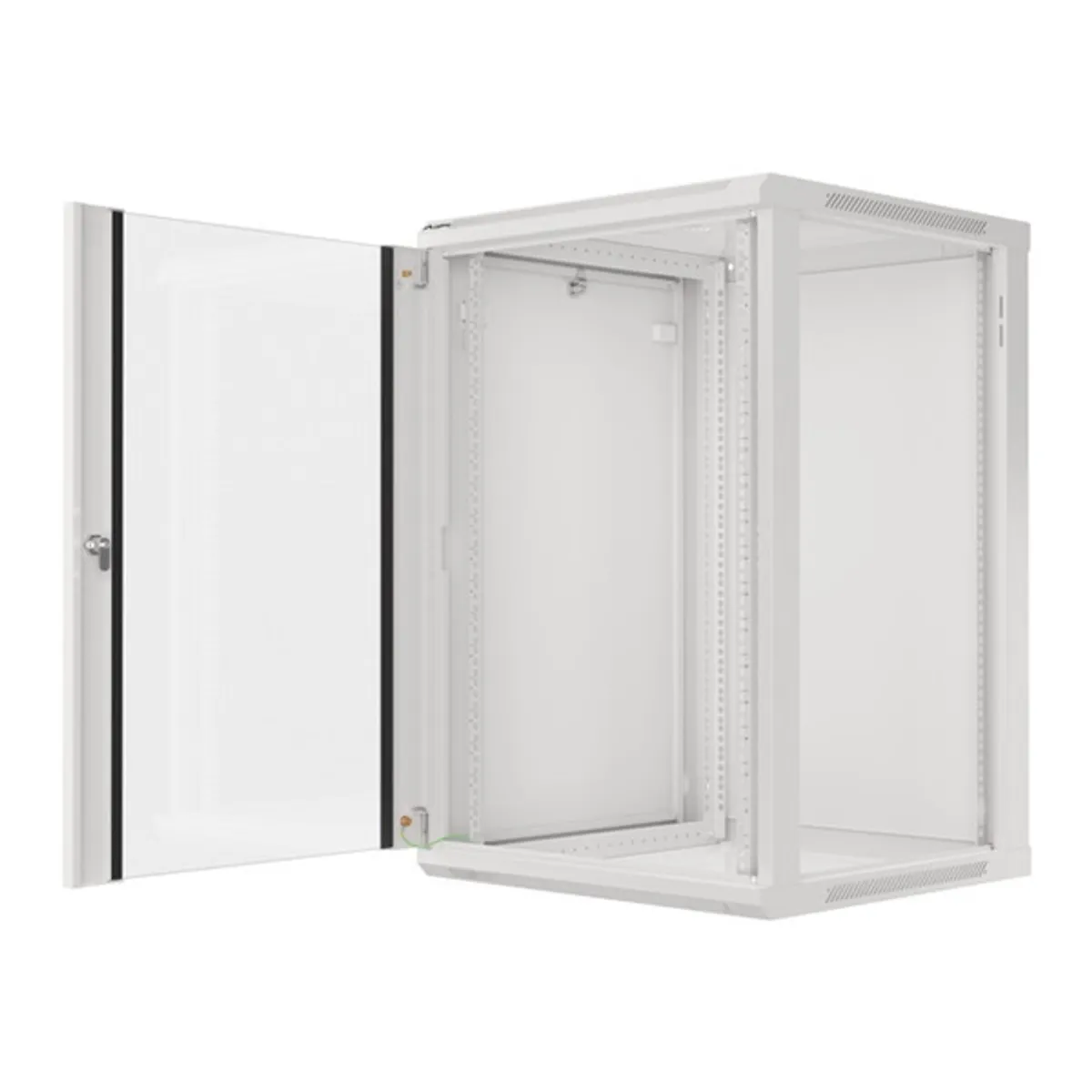 Lanberg WF01-6618-10S 19" 18U SZÉL:600mm MÉLY:600mm MAG:907mm lapraszerelt üvegajtós szürke fali rack szekrény #4