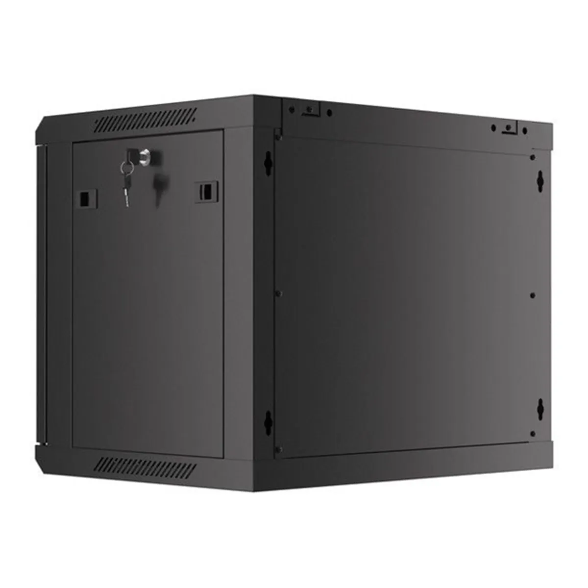 Lanberg WF01-6409-00B 19" 9U SZÉL:600mm MÉLY:450mm MAG:512mm lapraszerelt fémajtós fekete fali rack szekrény #8