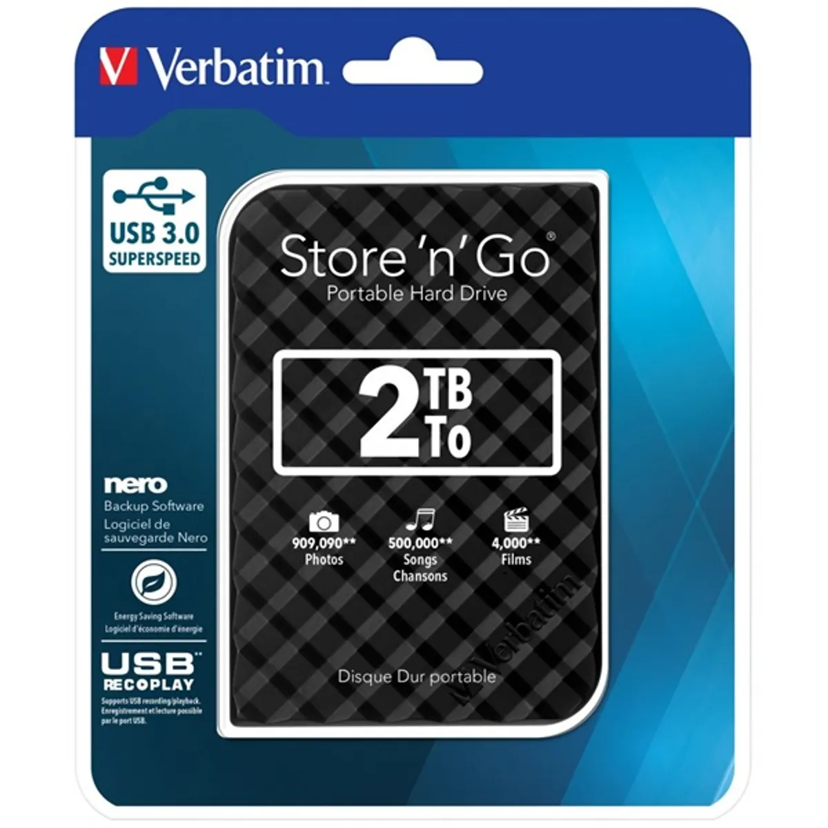 Verbatim 53195 Store `n` Go 2,5" 2TB USB 3.0 SuperSpeed fekete külső winchester #3