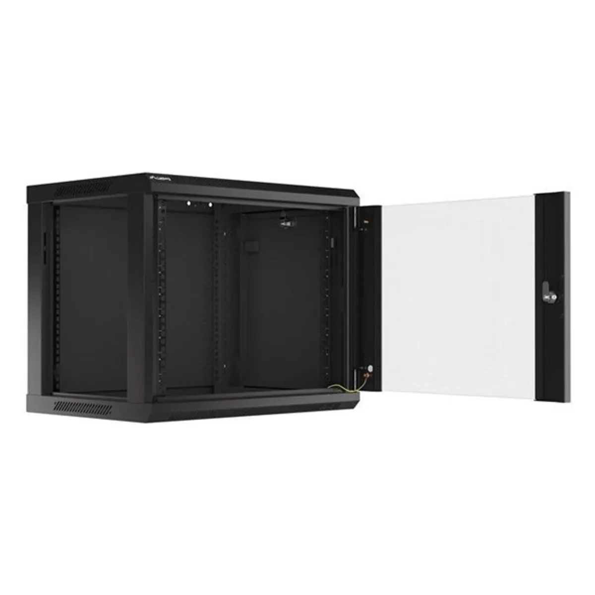 Lanberg WF01-6409-10B 19" 9U SZÉL:600mm MÉLY:450mm MAG:512mm lapraszerelt üvegajtós fekete fali rack szekrény #4