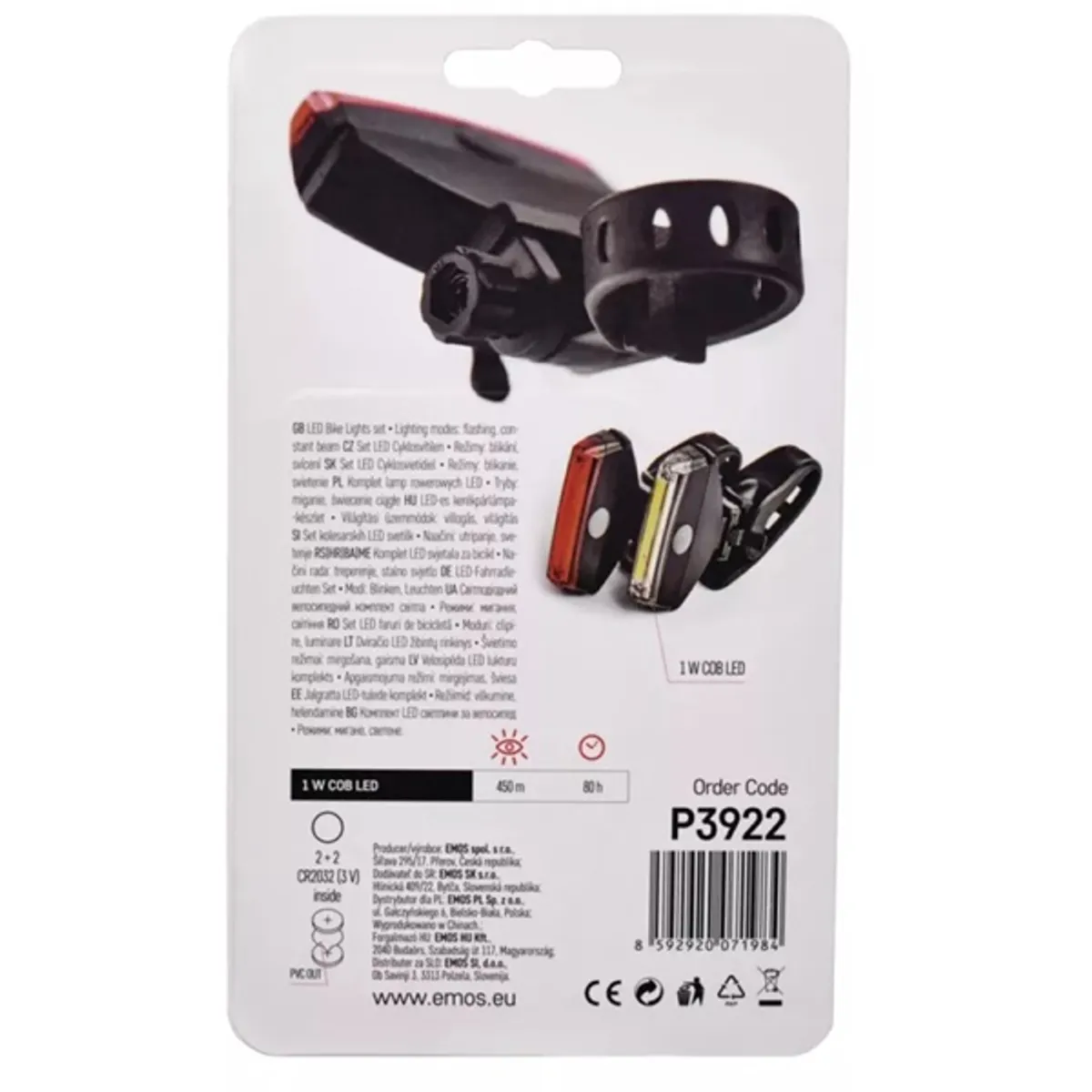 Emos P3922 22lm 2db-os fehér/piros LED kerékpárlámpa szett #4