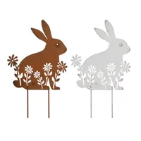 IRIS dekor fém beszúró nyuszi ülő 2 szortiment 13x15+7cm