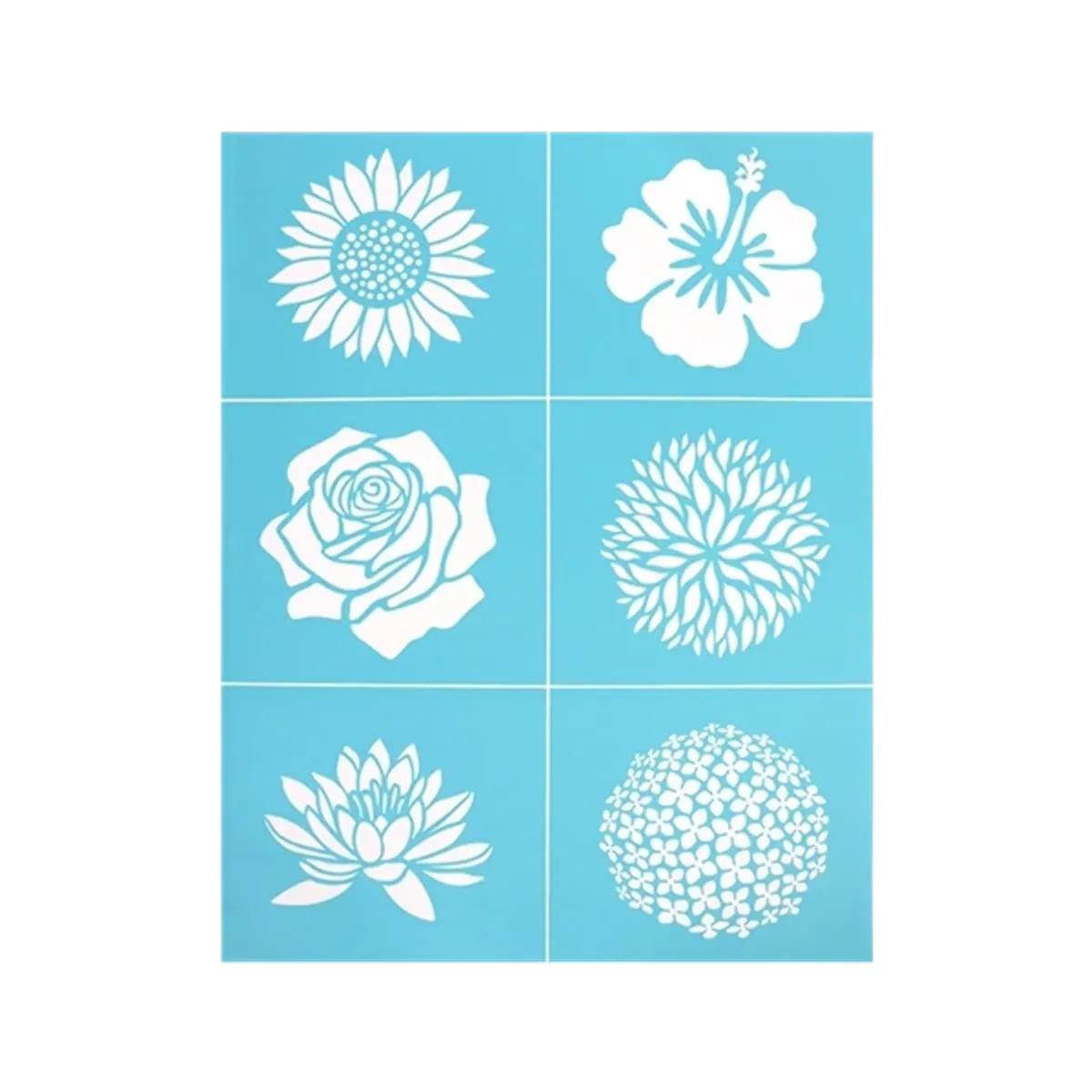 Pentart Virágfejek 21,5x27,5 cm szita stencil #1