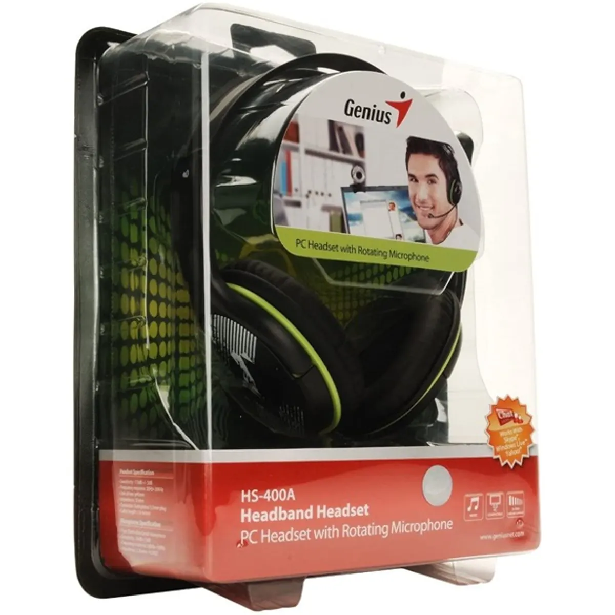 Genius HS-400A dual jack mikrofonos PC zöld headset #4