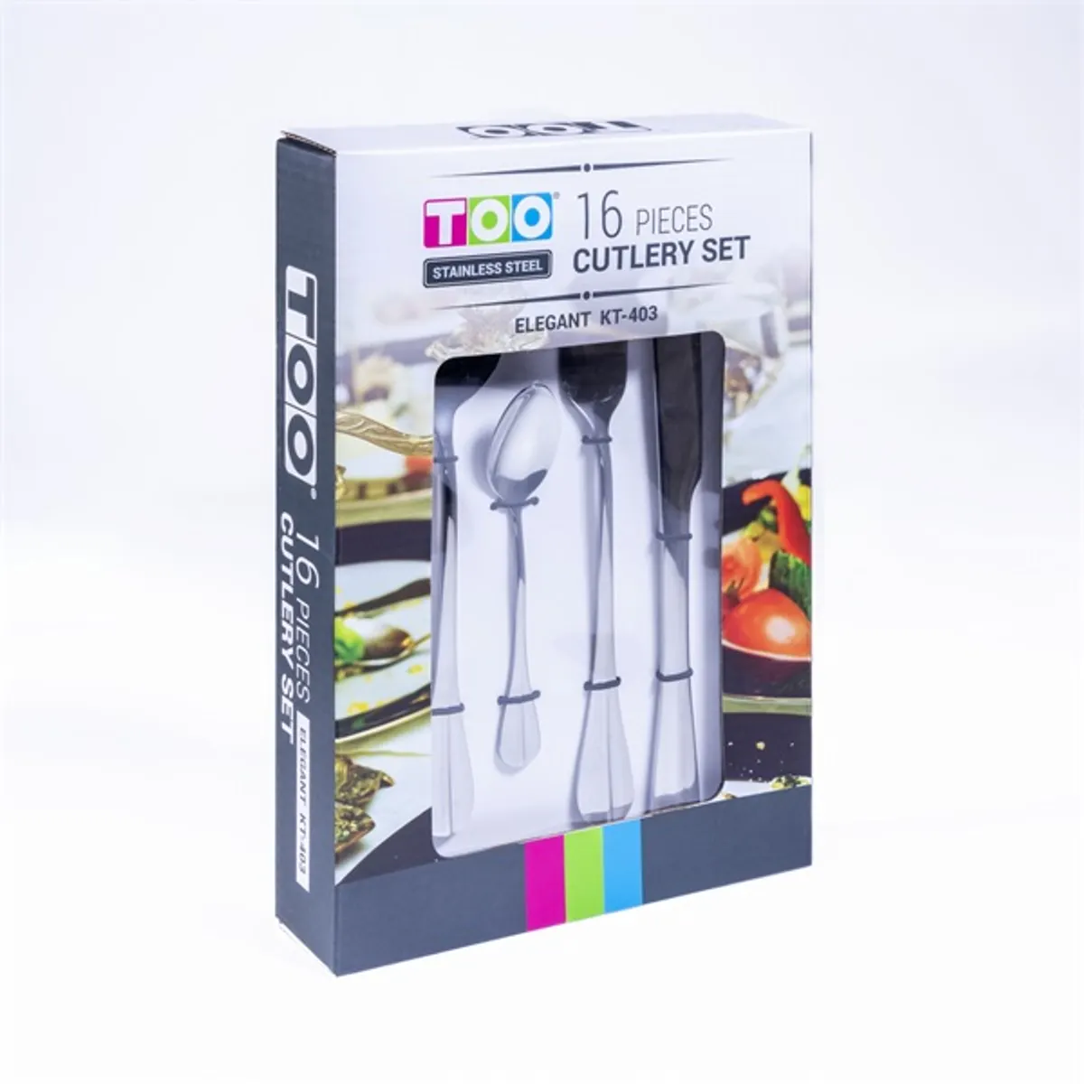TOO KT-403 Elegant 16 db-os ezüst evőeszköz készlet #3