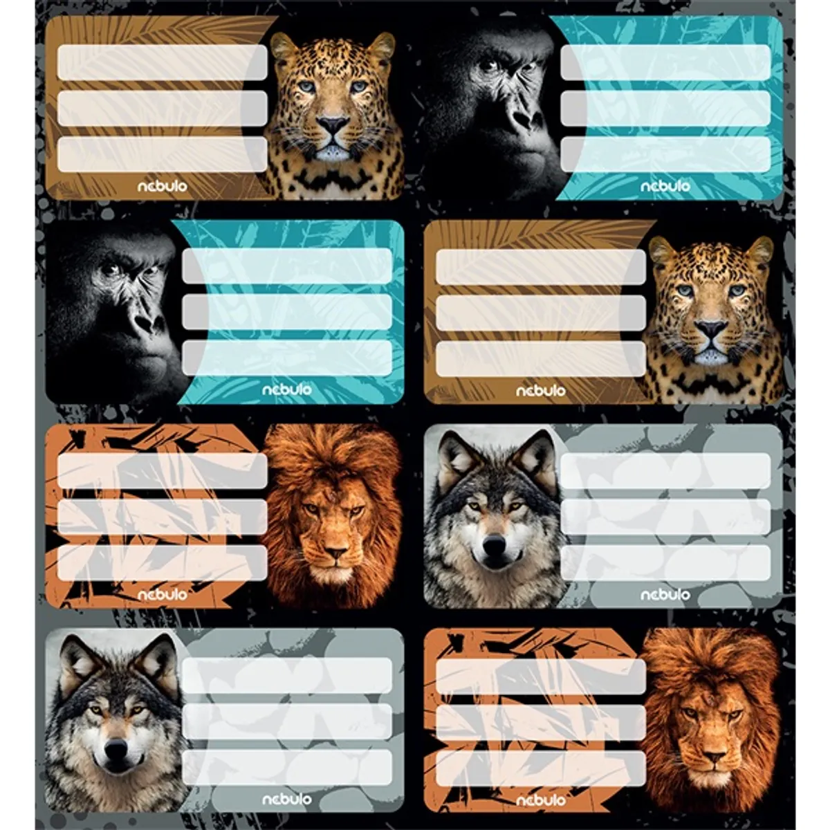 Nebulo Vadállatok 12 db füzetcímke #2