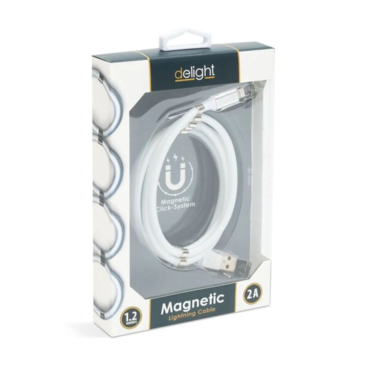 Delight 55446I-WH 2A Lightning fehér mágneses adat- és töltőkábel #5