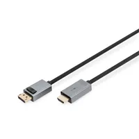 DIGITUS High Speed UHD 4K 3D 30Hz aranyozott 1.2 DisplayPort - HDMI type A kábel 1,8m