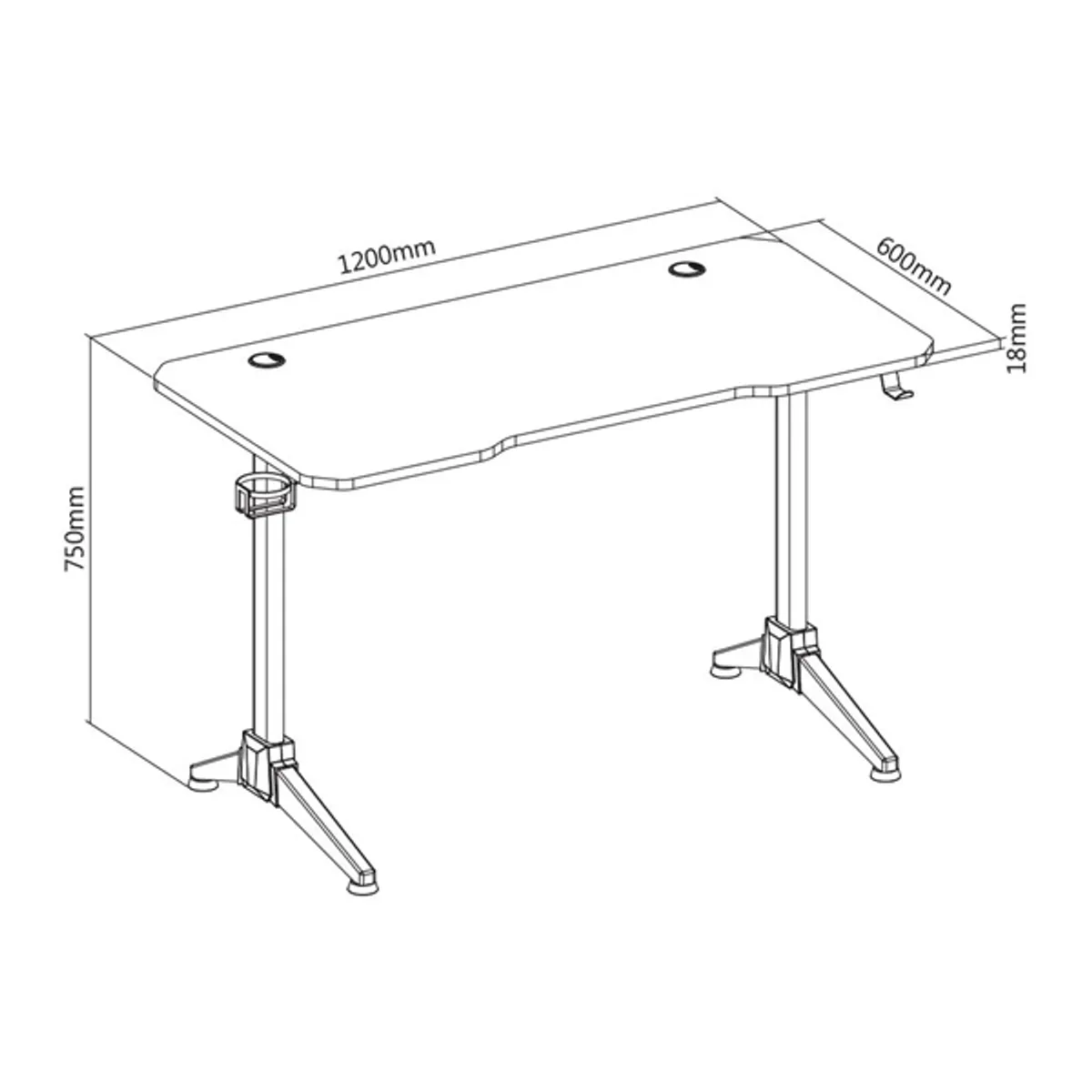 White Shark FIRE SHADOW fekete-piros gamer asztal #5