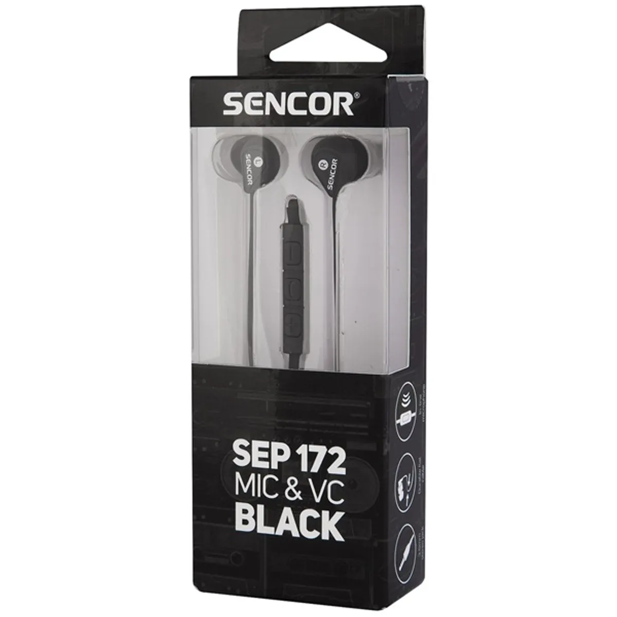 Sencor SEP 172 mikrofonos fekete fülhallgató #2