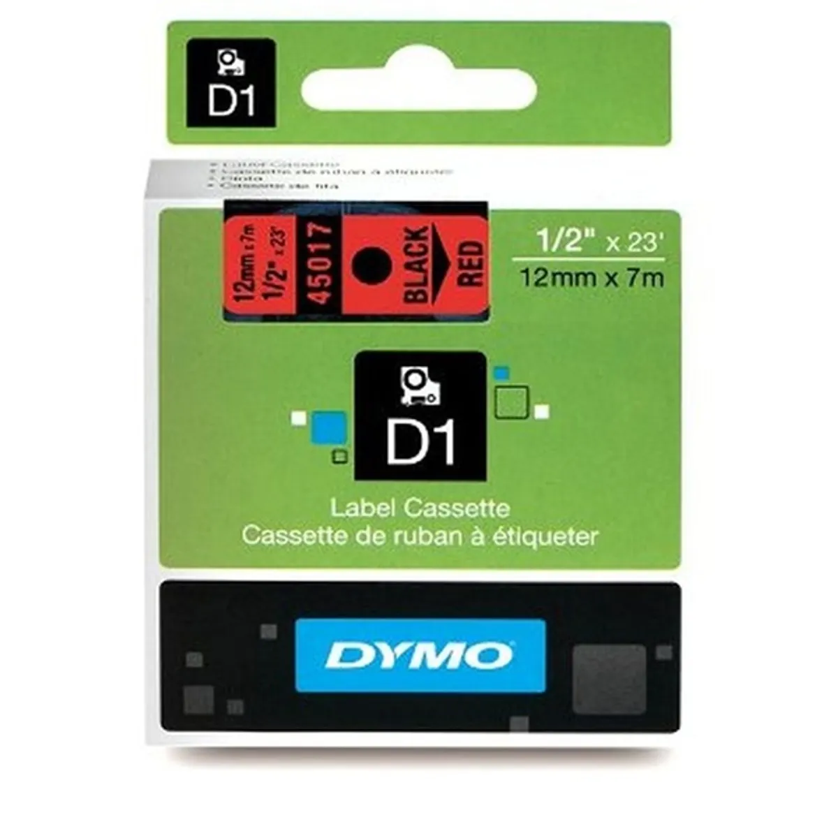 Dymo D1 12mmx7m fekete/piros feliratozógép szalag #1