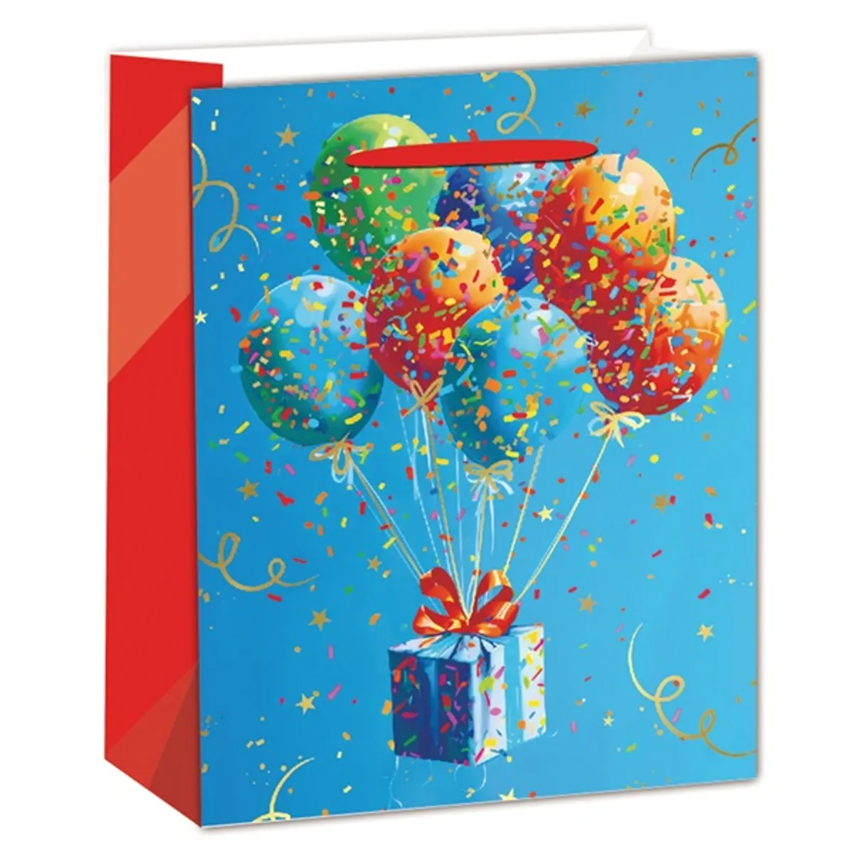 IRIS matt papírtasak hot stamp ajándékok+lufik kék 26 x 32cm #1