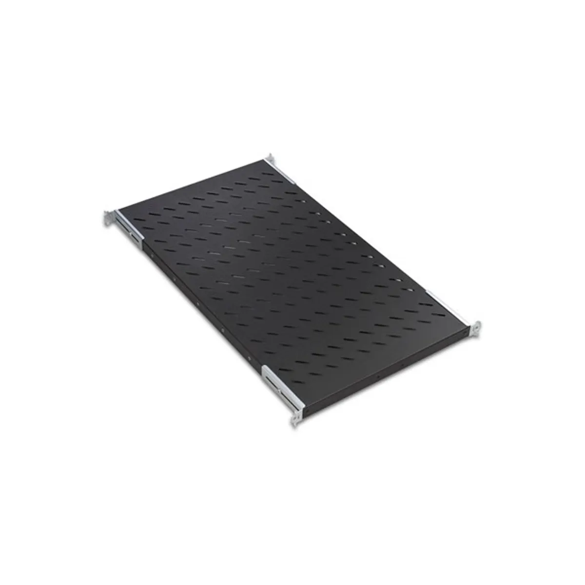 Lande LN-RAF-SBT-D800-BL-UNV 19" 570 mm mély 4 ponton rögzíthető fekete polc #1