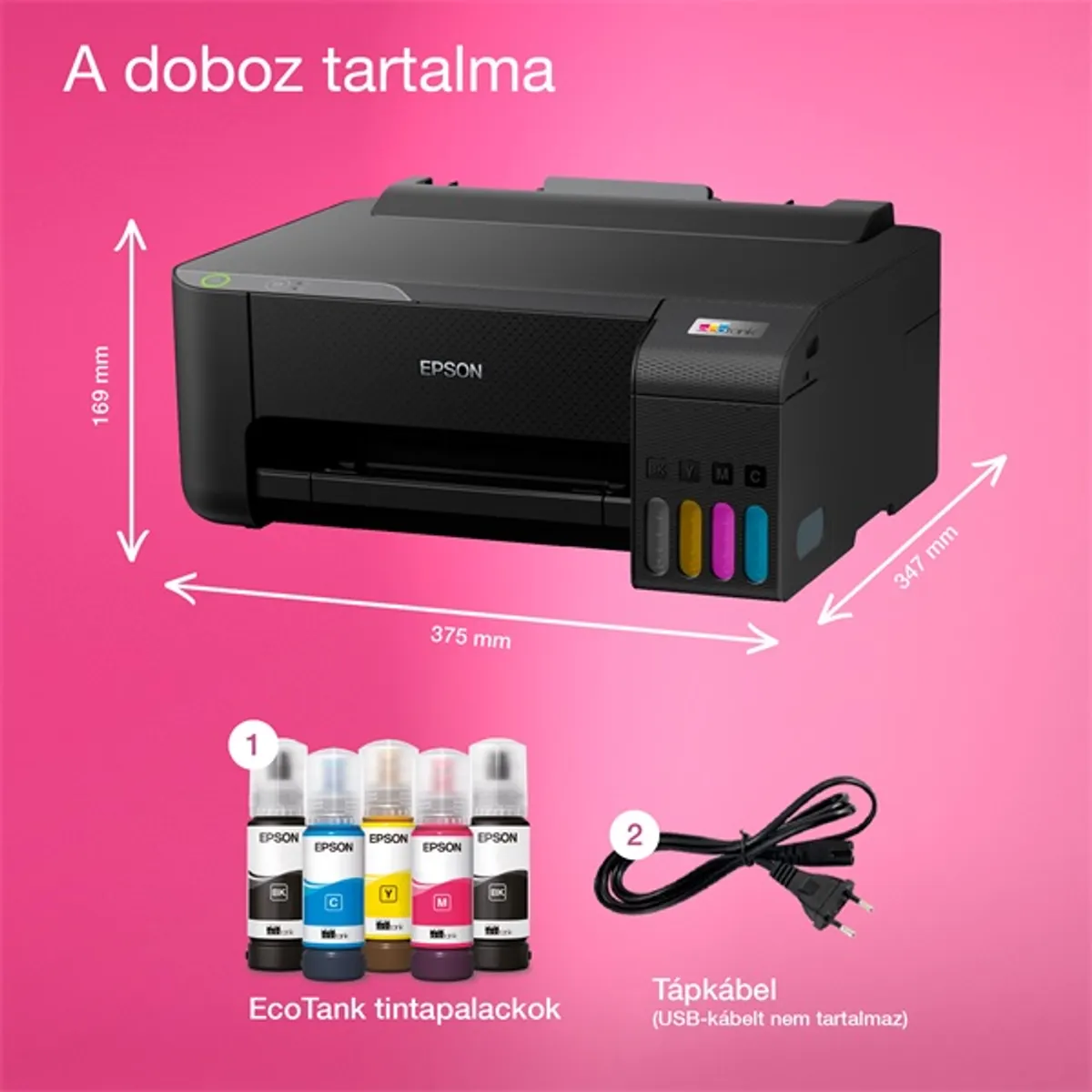 Epson EcoTank L1230 színes nyomtató USB, 8100/6500 oldal tinta a dobozban #4