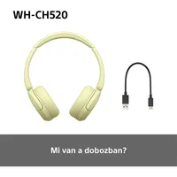 Sony WH-CH520 Bluetooth sárga fejhallgató #9