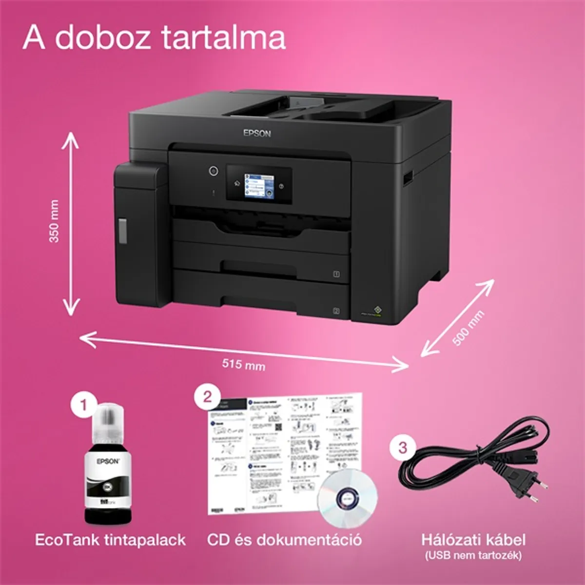 Epson EcoTank M15140 A3 mono nyomató MFP, Duplex, WiFi/USB/LAN, 4500 oldal tinta a dobozban #6