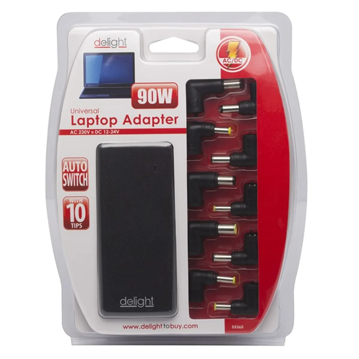Delight Univerzális 90W laptop/notebook töltő adapter tápkábellel #1
