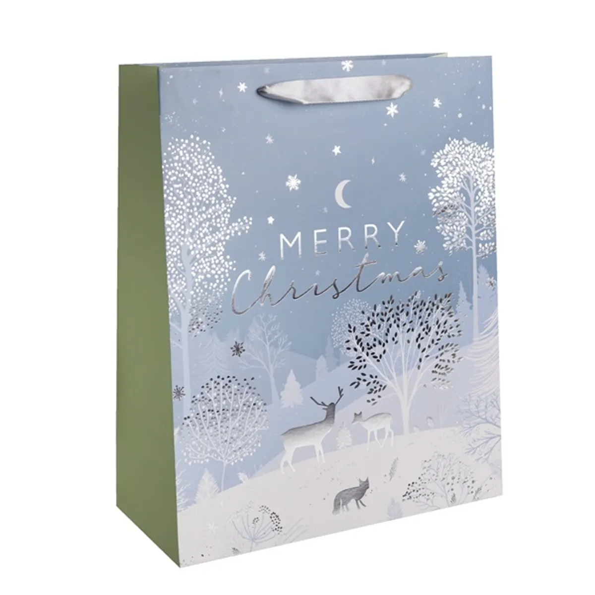 Iris boldog karácsonyt papírtasak matt kék/ezüst 18*23 cm #1