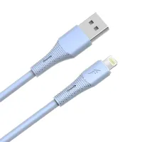 AVAX CB3305 USB-A – Lightning szilikon töltőkábel, 1.5 m, világoskék