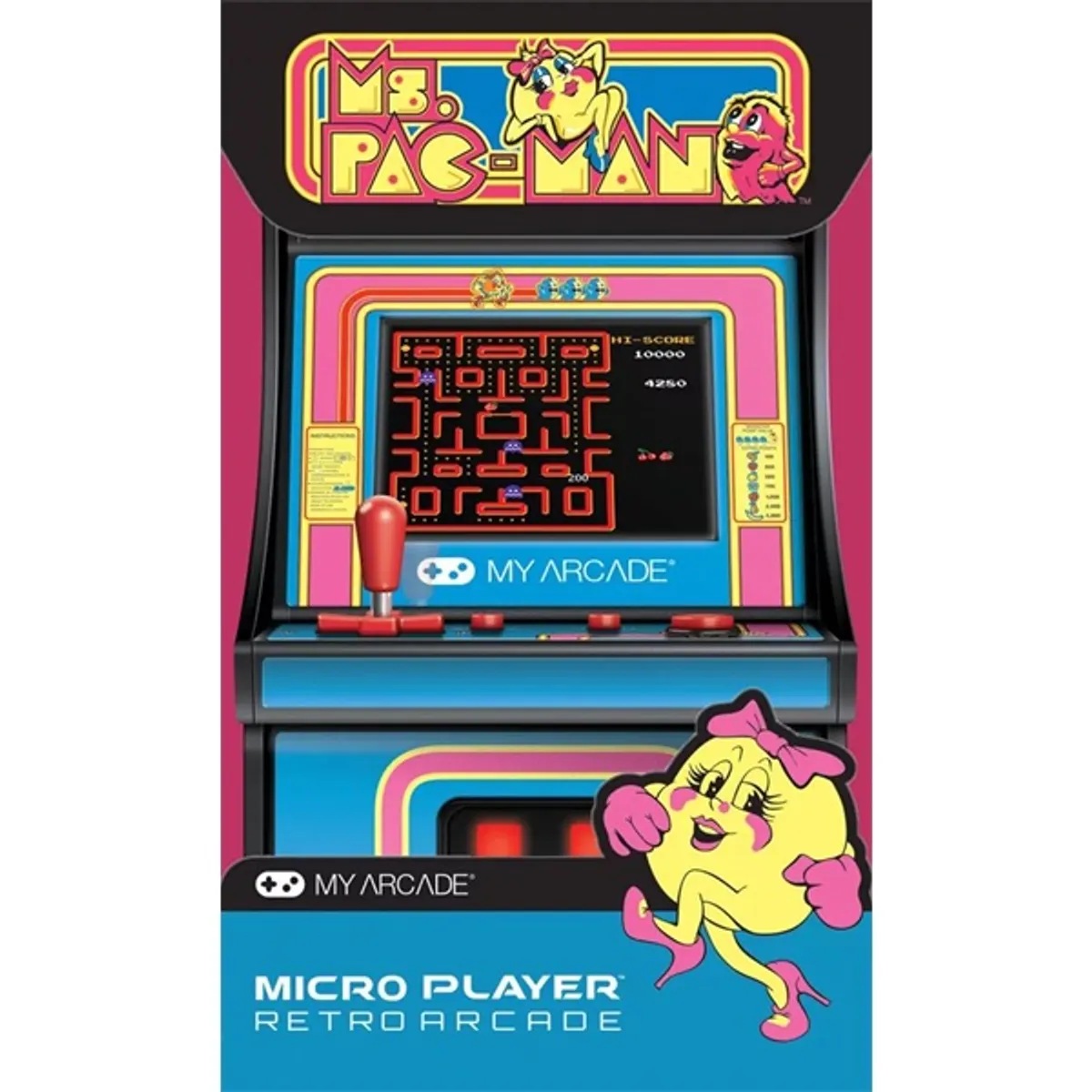My Arcade DGUNL-3230 Ms. Pac-Man Micro Player Retro Arcade 6.75" hordozható kézikonzol #2