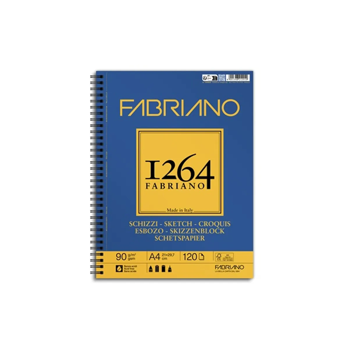 Fabriano 1264 Sketch 90 g A4 120 lap spirál rajz- és vázlattömb #1