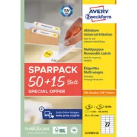 Avery L4737REV-65 63,5x29,6 mm visszaszedhető univerzális 50+15 lap 1755 db-os etikett #2