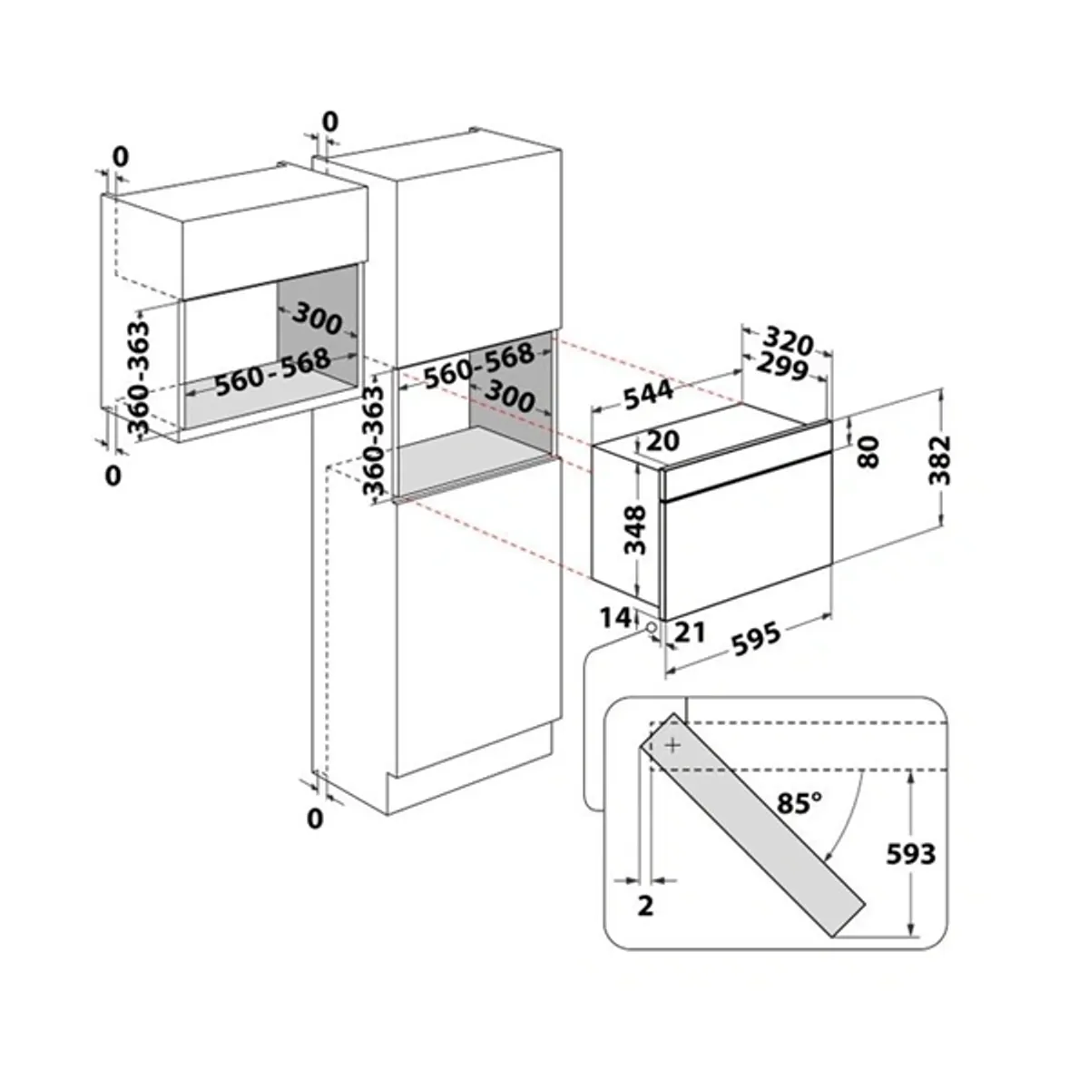 Whirlpool WMN14BB 750W 22L fekete beépíthető mikrohullámú sütő #10