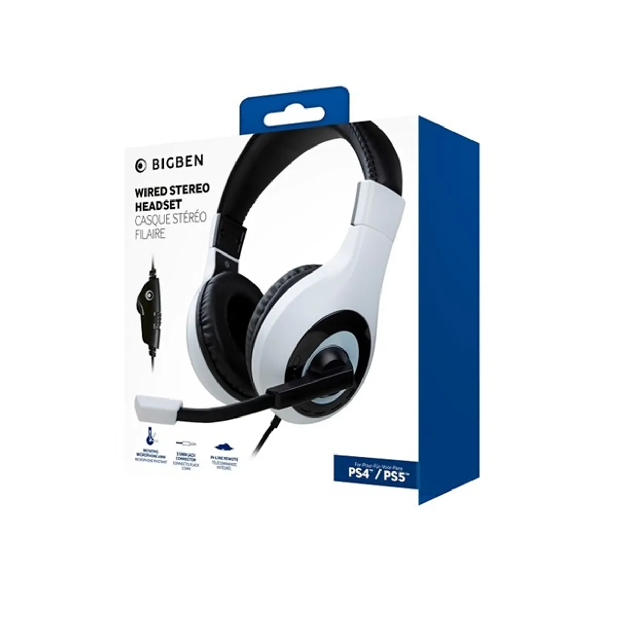 BigBen 2807365 V1 PS4/PS5 sztereo fehér gamer headset #1