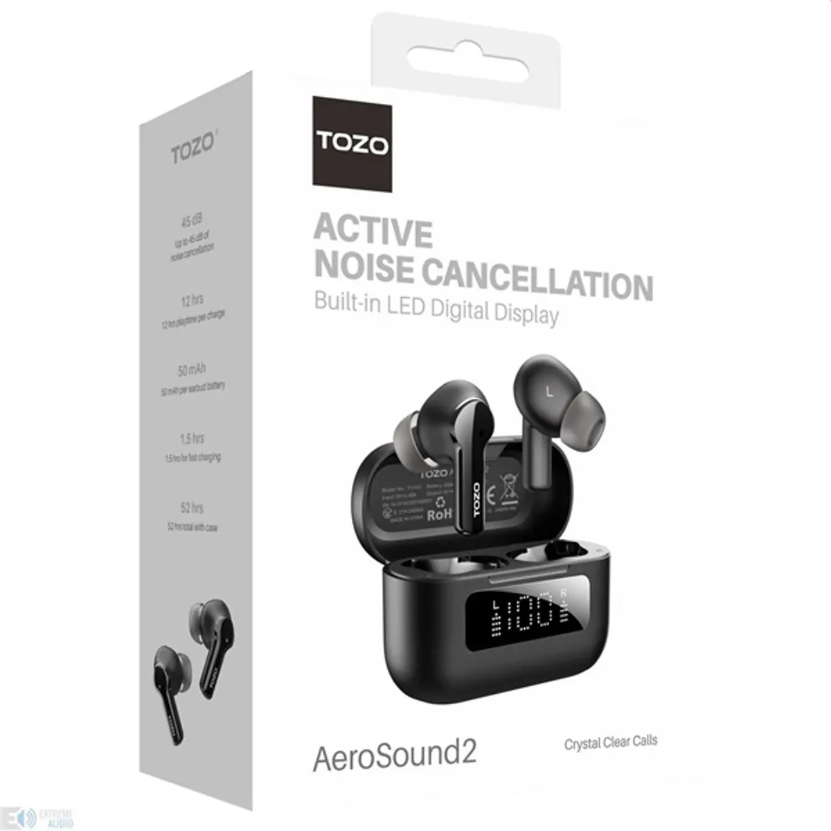 TOZO Aerosound 2 NC True Wireless Bluetooth fekete fülhallgató #4