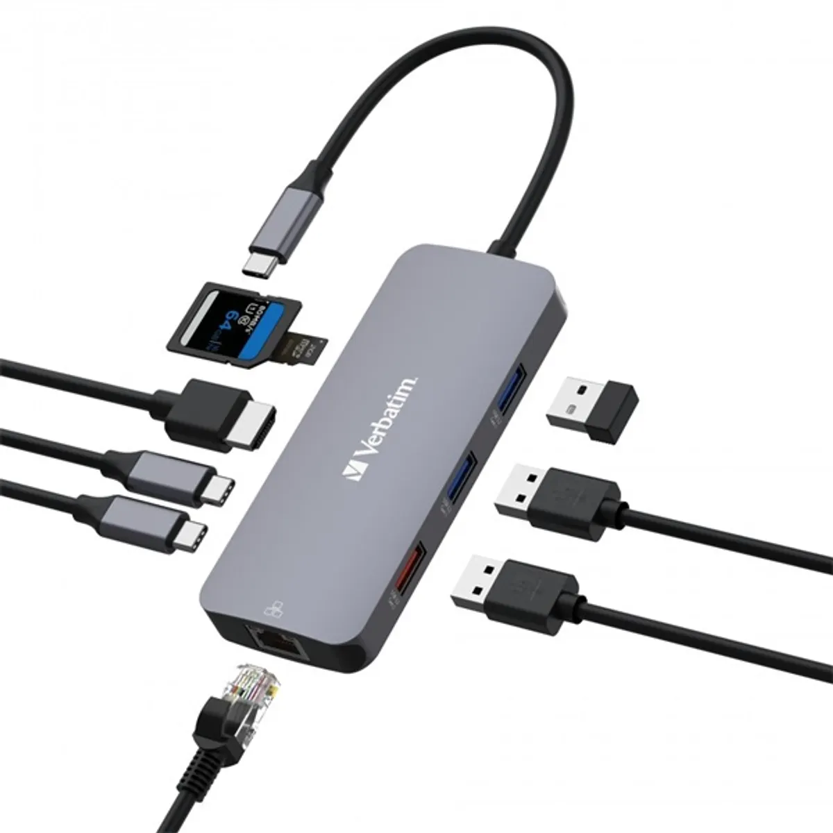 Verbatim 32152 USB-C Pro Multiport CMH-09 9in1 ezüst HUB #2