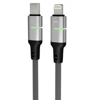 AVAX CB637 STEELY LED 3m 27W USB-C - Lightning fekete fonott gyorstöltő kábel #2