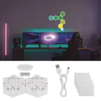 Emos GoSmart Hexagon fehér, 6 részből álló, RGBIC dimmelhető, WiFi LED asztali lámpa #6