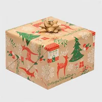 IRIS Karácsonyi tekercses KRAFT csomagolópapír,  200x70cm, különböző mintákkal, 60g/m2 #6