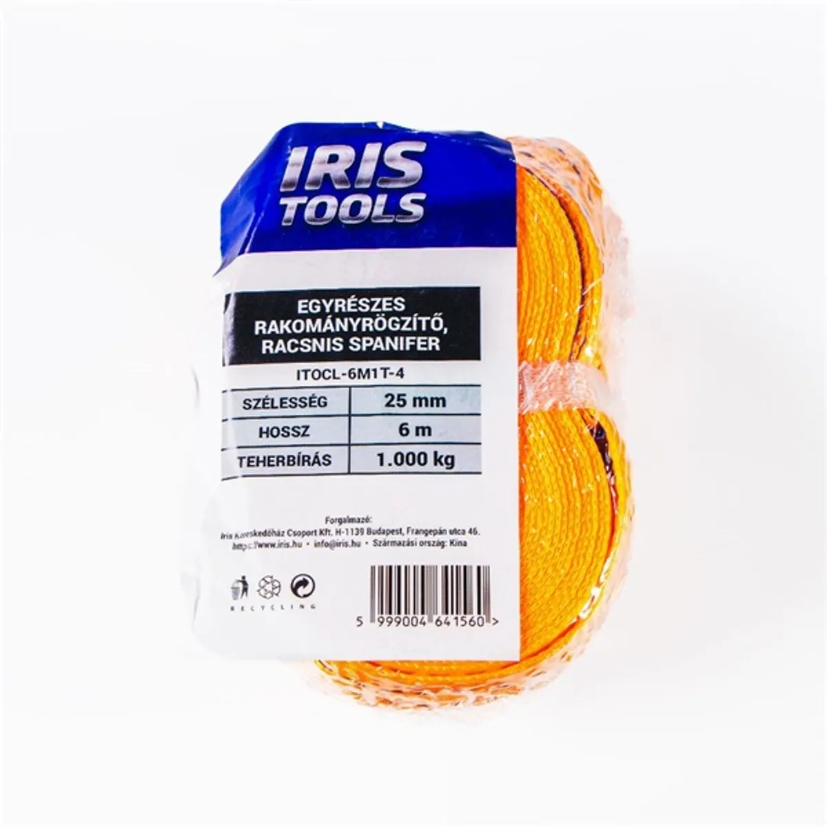 IRIS TOOLS ITOCL-6M1T-4 rakományrögzítő, egyrészes racsnis spanifer, 1.000 kg, 6 m, 25 mm #1
