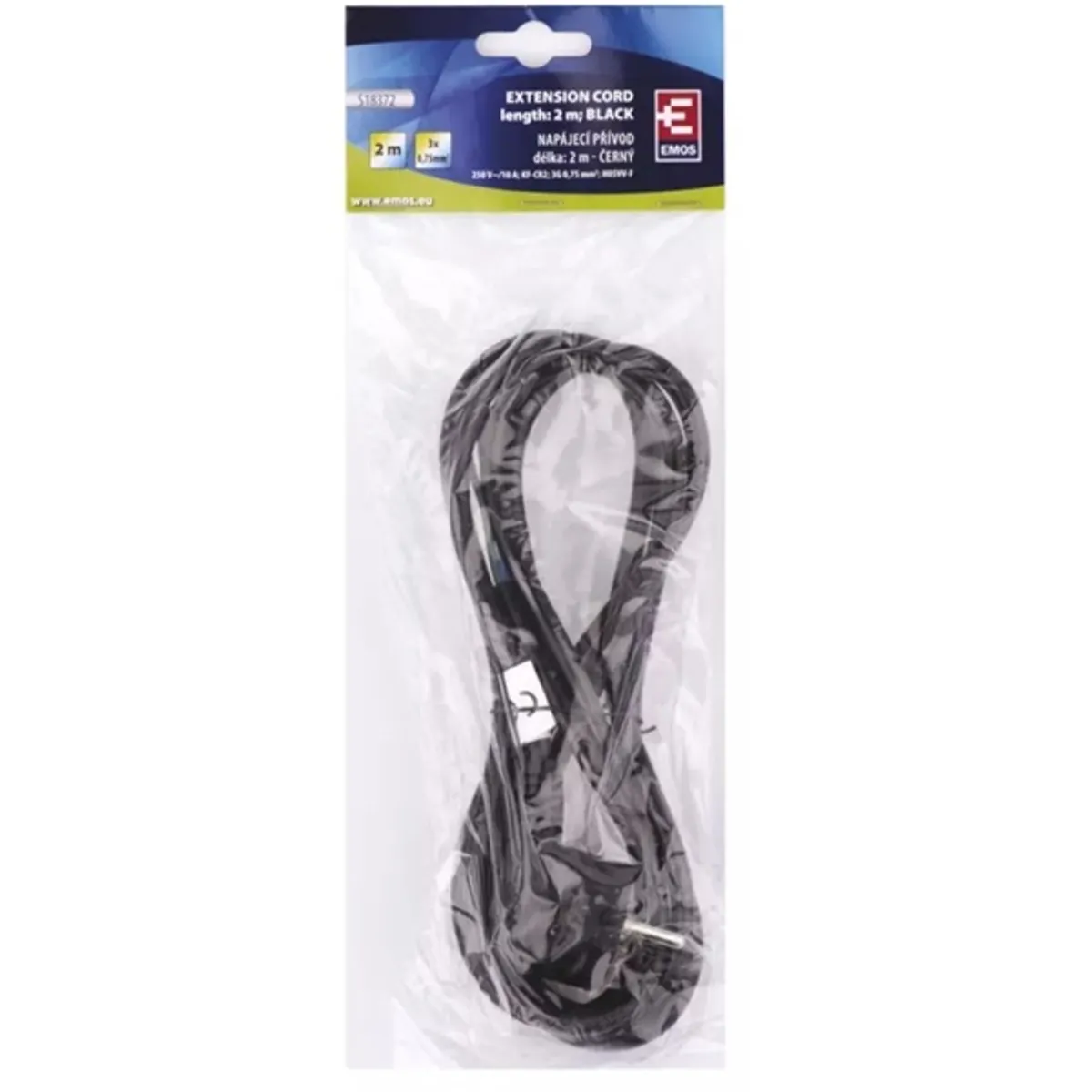 Emos S18372 Flexo 2 méter 3×0,75mm2 fekete szerelhető hálózati kábel #2