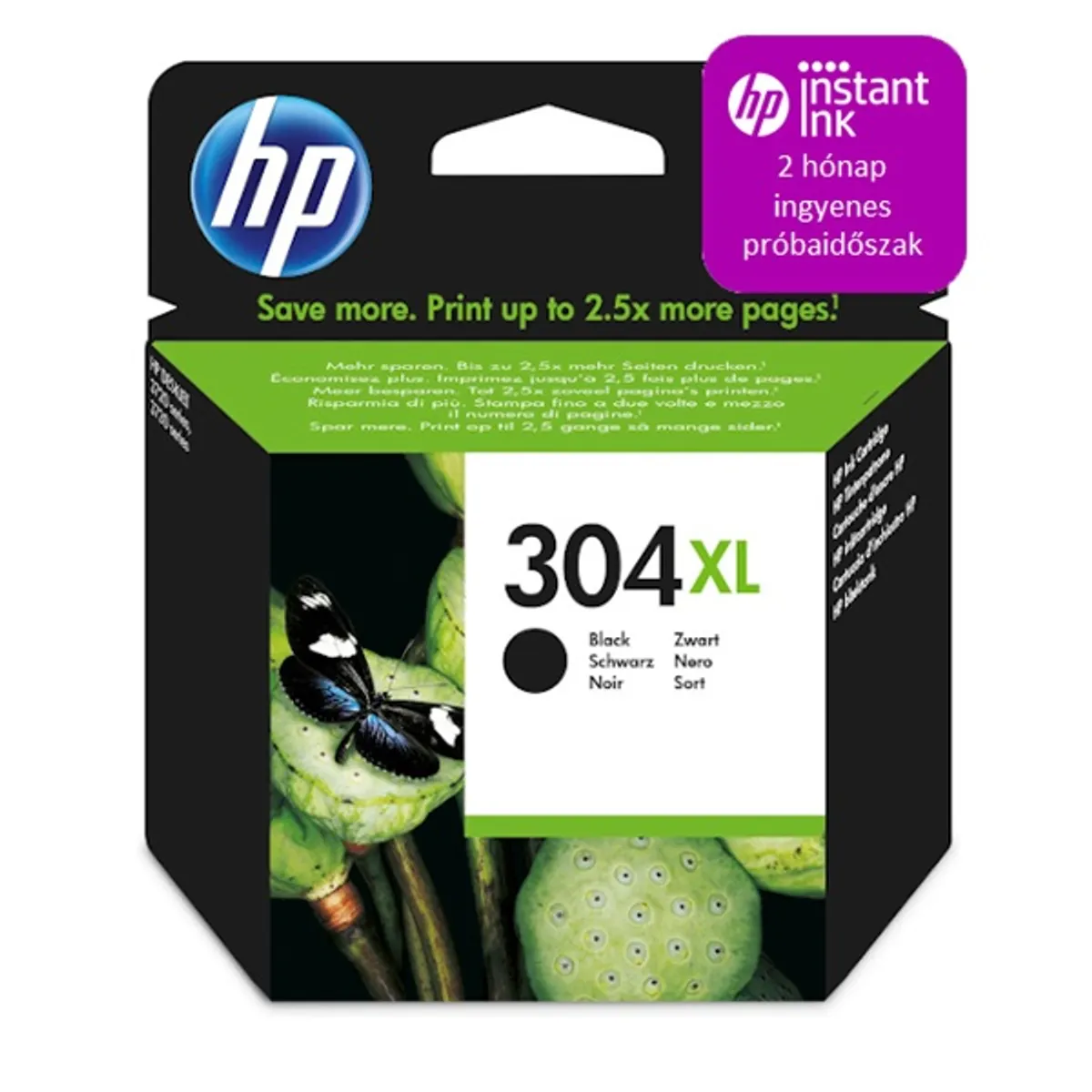 HP N9K08AE (304XL) fekete XL tintapatron #1