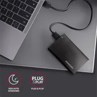 Axagon EE25-A6M USB 3.2 fekete csavar nélküli külső alumínium 2,5" HDD/SSD ház #6